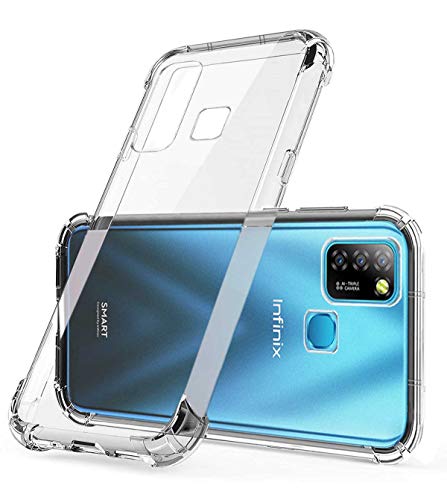 Image of Soft Flexible Silicone Back Cover (Infinix Smart 5, Transparent Case + Screen Guard)