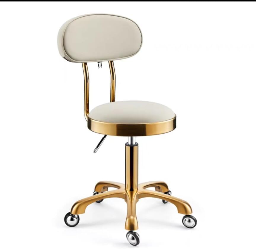 Hairdresser Stools Leather Round Beauty Manicure Stool Barber Chairs Salon Shaving Esthetician Stool with Wheels Rotating Chair(Style 13)