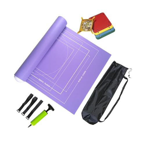 ノーブランド品 ガイド線付き仕分けトレイ収納バッグ プレミアムジグソーパズルパッド パズルゲーム愛好家へのギフト ロールアップマット パズル収納, バイオレット, 1500個の商品画像（Amazon）