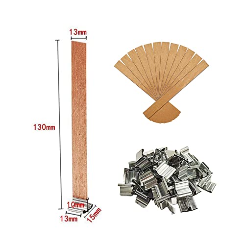 100Pcs Wooden Candle Wicks - 5.1 X 0.5 Inch Crackling Wood Wick With Iron Stand Friendly Smokeless Candle Wicks For Diy Candles (50 Set) #TOP1