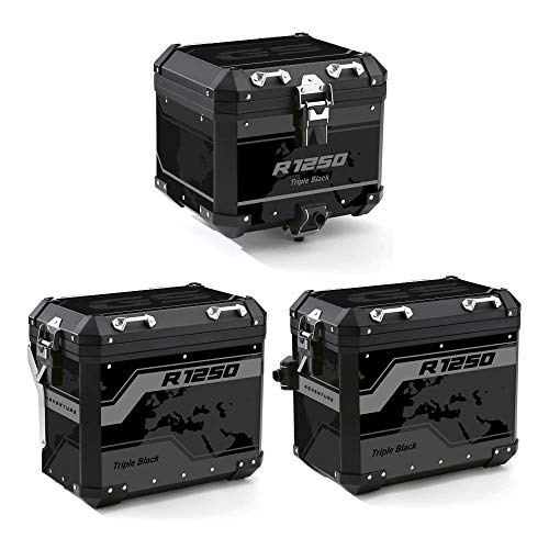 Az Graphishop Beschermsticker set voor aluminium 2 koffers model voor BMW R 1250 GS Adventure 2021 VA2-R1250GSADV-21 (Triple Black)