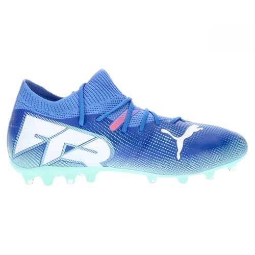 PUMA Future 7 Match MG Jr Soccer Shoe, Bluemazing White-Electric Peppermint, 37.5 EU
