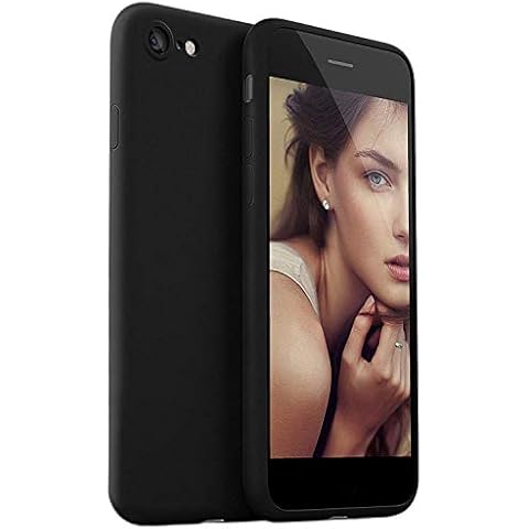 Moduro Minimalist Case for iPhone SE (3rd Gen and 2nd Gen), iPhone 8, and iPhone 7, Ultra Thin [1.5mm] Slim Fit Flexible Soft TPU Case (Black) Cover