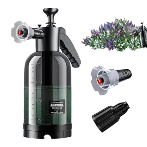 Pulverizador de espuma de nieve de mano, cañón de espuma de nieve, pulverizador de jabón a presión resistente con dos boquillas de espuma gruesa para coche, para limpieza de automóviles y valetin