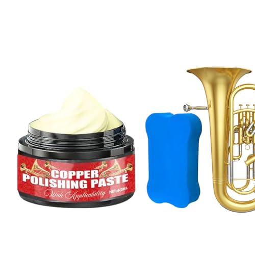Metallinstrument Polierpaste - Effektive Paste für Blechblasinstrumente, Entfernt Oxidation Kratzer, Pflege und Aufarbeitung von Trompete Saxophon Posaune Flöte, Einfach anzuwenden, Schützt Metall Obe