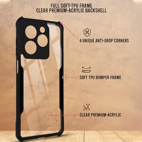 Image of Jkobi Back Cover Case for Infinix Note 40X 5G (Shockproof with Polycarbonate Clear Panel | Professional Black)