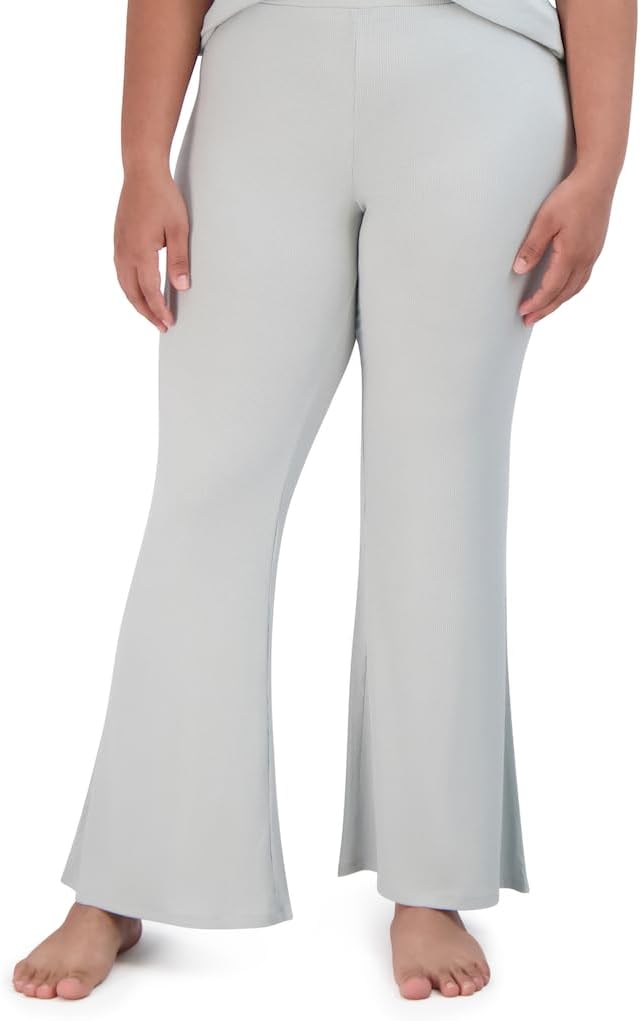 Steve Madden Womens Women's Ribbed Flare-Leg Sleep Pants - Image 2
