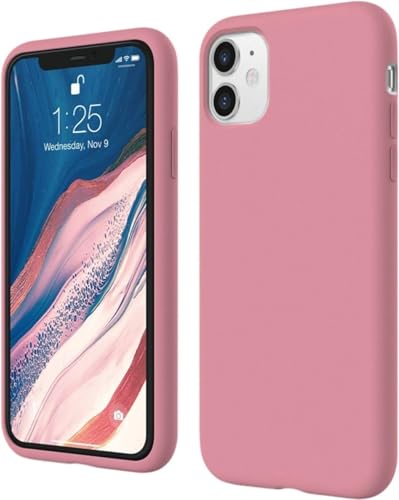 Image of Premium Liquid Silicone Case for iPhone 11 - Slim Full Body Protective Back Cover with Soft Microfiber Lining, Anti-Slip Grip Scratch Resistant Phone Case(Pink)