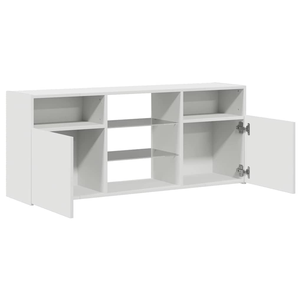 vidaXL Meuble TV avec lumières LED Blanc 120x30x50 cm