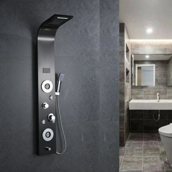 ARAMO Shower Panel - Flow with Hydropowered LED Light + Digital Display & 5 Water Functions (B0CPG8YSY6) Amazon Price History, Amazon Price Tracker