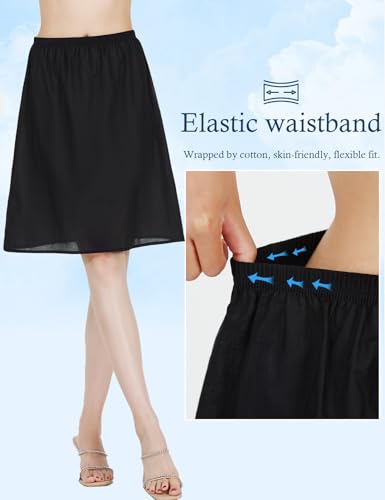 Image of BEAUTELICATE Womens Half Slip 100% Cotton Vintage Underskirt in 3 Lengths