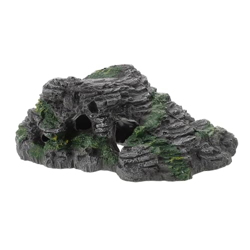 BUGUUYO Tortoise Hide Cave Terrarium Basking Platform Durable Rockery for Frogs Lizards Turtles Easy Climbing Ramp for Aquatic Pets Fun Aquarium Decor