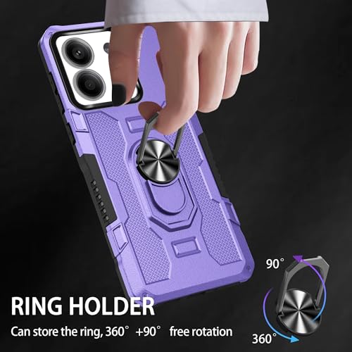 Coque Xiaomi Redmi Note 13 avec anneau de support et protection arrière rigide