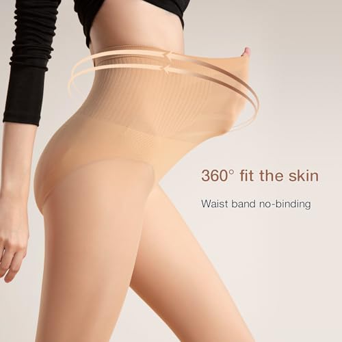 Semi-opaque Tights, 100/680/1200D Soft Dacron Regular Women's Sheer Tights Multicolour Pantyhose,1 Pair Pack3