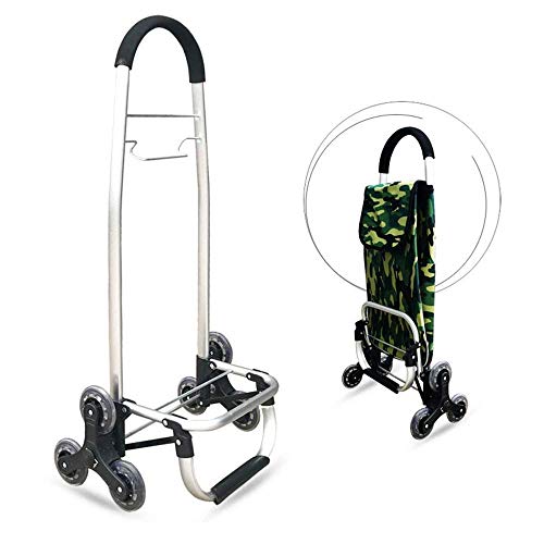 Einkaufstrolley für alte Personen, Aluminiumlegierung, zweirädrige Treppe, Auto, Einkaufskorb, zusammenklappbar, tragbar… – Bild 5