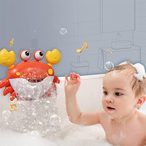 WISHTIME Baby Bath Bubble Toys Set, Automatic Crab Bubble Maker Kids Bath Bubble Machine with Music Baby Fun Bath Toys
