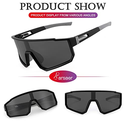 Karsaer Polarized Cycling Riding Glasses Sports Sunglasses Men Women for Moutain Baseball MTB Bicycle B5094 2 41RM8M69IrL
