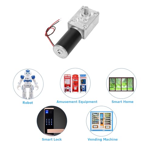 CYTGOUPER Elektrischer Schneckengetriebemotor 24V 30RPM DC, 24V Getriebemotor mit Selbstsperrfunktion, Hohe Torsionsgeschwindigkeit Reduziergetriebe mit 8mm Welle für Smart Devices