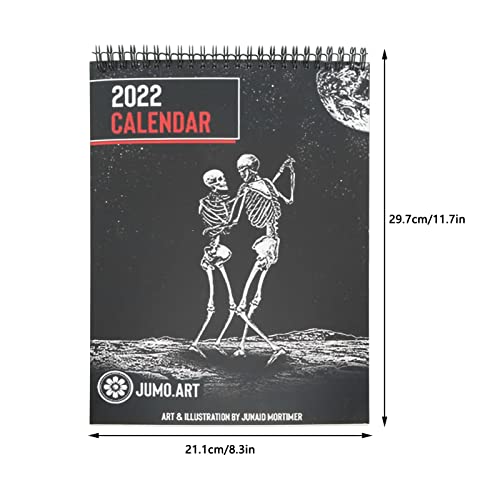 Calendário 2022, arte gótica prático pequeno calendário de parede 2022 decoração de parede presente