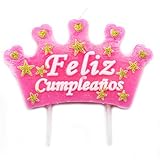 Color del producto es rosa CABLEPELADO Vela corona feliz cumpleaños Rosa