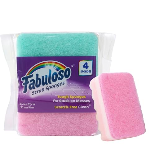 Fabuloso Rainbow Scrubber Sponges, 4 Count