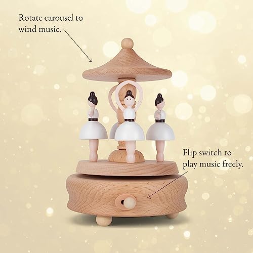 Cottage Garden Dancing Ballerina Woodgrain 6 Inch Beech Wind-Up Musical Figurine #TOP3
