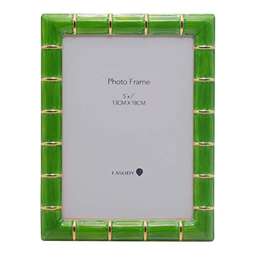 Lasody 5X7 Gold Metal Bamboo Design Picture Frame Green Photo Frame Tabletop Picture Frame #TOP9