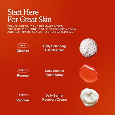 Tower 28 SOS Skincare Minis Travel Kit - Mini SOS Facial Spray, Barrier Recovery Face Cream, + Gel Cleanser - Facial Skin Care Products for Sensitive Skin - TSA Approved Travel + Gift Set (3 Count)