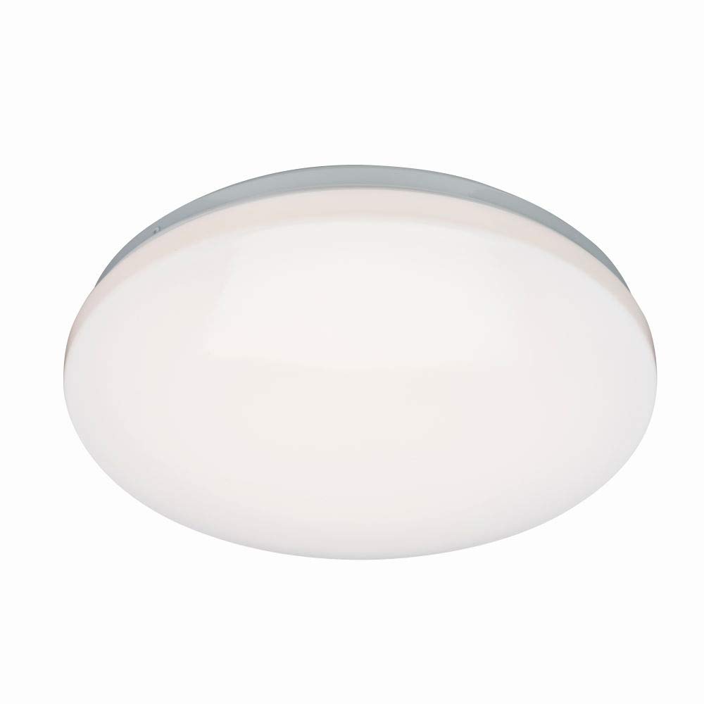 National Lighting BROCO Round 16W Gloss White Finish Warm White 3000K LED Energy Saving Bathroom Ceiling Light Bulkhead IP44 Rated with Microwave Sensor