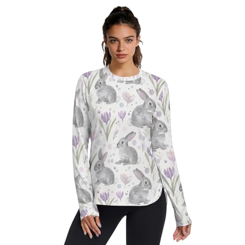 T-shirt de sport pour femmes manches longues athlétisme et salle de sport
