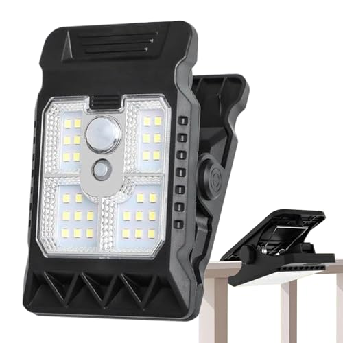 Attachable Solar Lights – LED Wide Angle Waterproof Lamp, 6 Inch Gutter Fixture with Clamp, Alloy Bracket Pair with Grip, Outdoor Supply Style, Lighting Aid for Yard, Garden, Porch, Pathway