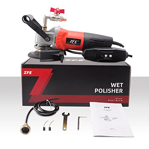 Zfe 800W/110V Variable Speed 4'' Wet Polisher / Grinder & Granite Diamond Polishing Pads Concrete Polisher Stone Polisher For Granite/Marble/Concrete/Stones #TOP6