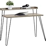 Ameriwood Home Haven Retro Desk with Riser, Weathered Oak