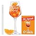 Aperol Spray & Glasses: Aperol Spritz Sayings, Straws & Gift Set, Set with 1 Glass and 1 Straw for Men & Women
