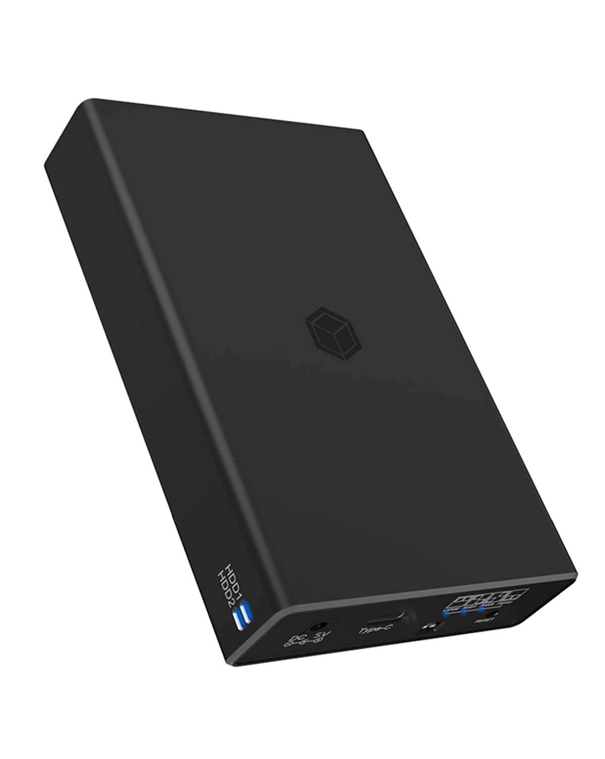 ICY Box RAID Gehäuse für 2X 2,5 Zoll SSD & HDD, USB-C & USB-A Kabel, USB 3.1 Gen2 (10 Gbit/s), Aluminium, Schwarz, IB-RD2253-C31