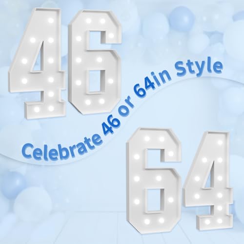Image of imprsv Marquee Numbers Large 46th-Birthday Decorations: 4ft Light Up Number