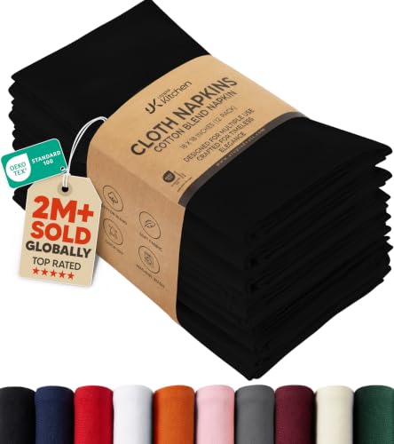 Utopia Kitchen Black Cloth Napkins (12 Pack)