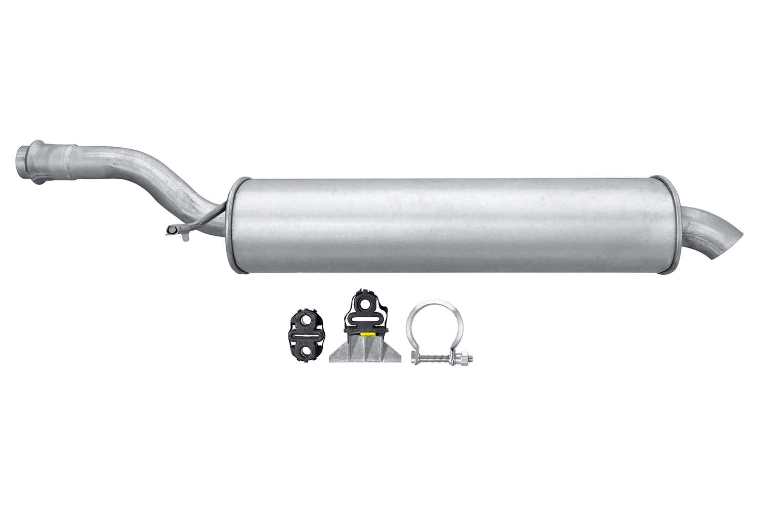 HELLA 8LD 366 027-911 Tłumik końcowy - Easy2Fit® Kit - z tyłu - jednoczęściowy - Komplet z elementami do montażu
