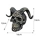 Tuzsocr 14 cm Dämonenschädel-Figur, schwarzer Höllenschädel, Schreibtisch-Totenkopf-Ornament, kreative Totenkopf-Skulptur, Harz-Schädelkopf-Modell, Halloween-Totenkopf-Ornament,