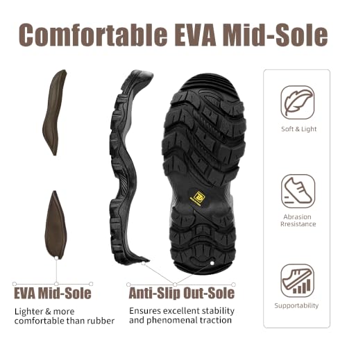 Image of Trudave Hunting Boots for Men, Waterproof Rubber Boots with Steel Shank, 5mm Neoprene Camo Insulated Outdoor Hunting Boots (Size 5-14)