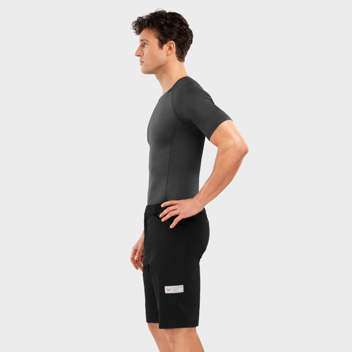 SIROKO Pantalón Corto Gravel Ciclismo Block Negro