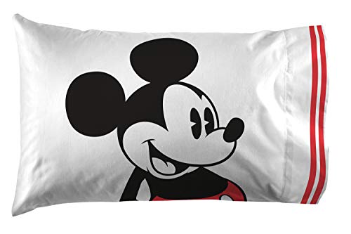 Jay Franco Disney Mickey Mouse Jersey 4 Piece Twin Bed Set - Includes Reversible Comforter & Sheet Set - Super Soft Fade Resistant Polyester (Official Product) #TOP4