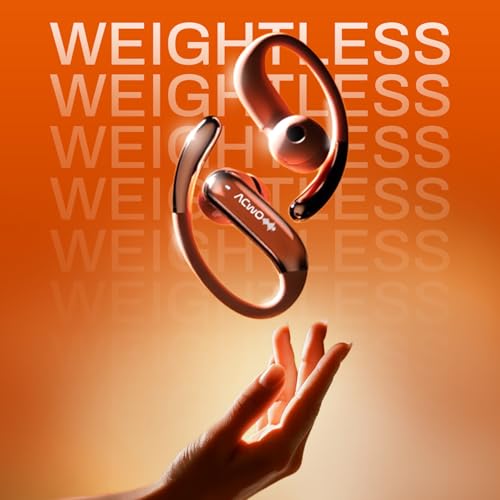 Image of DwOTS Sense Pro True Wireless Earbuds, 42dB ANC, Voice-First Mic System for Clear Calls, Skin-Friendly Ear Hooks, 12mm Drivers, Dual Pairing, Sweat Resistant, Advanced Bluetooth Ear Buds (Orange)