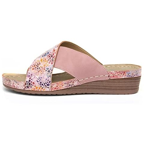 Lilley Womens Pink Wedge Mule Sandal - Size 3 UK - Pink Cover