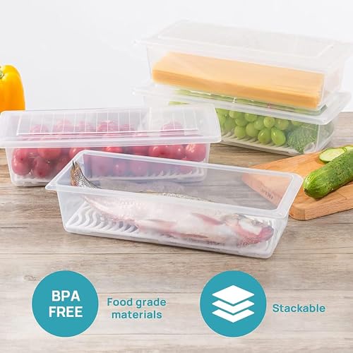 Image of RAYMOX Streamline Your Kitchen With Fridge Storage Boxes And Organisers Essential Fridge Organiser Items For Optimal Kitchen Storage Solutions With Kitchen Organizer Items And Storage (Set of 2)