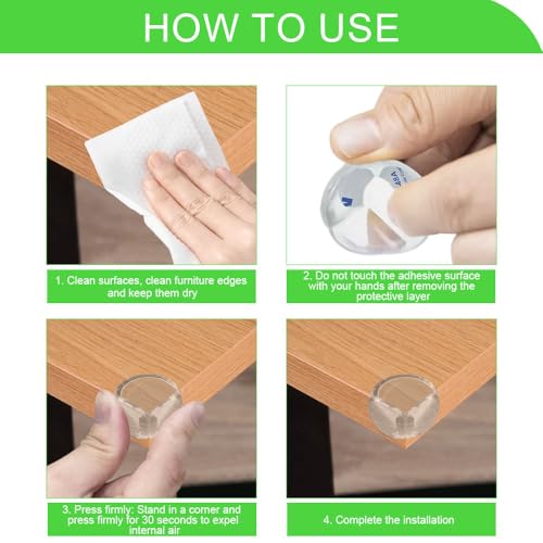 Image of Table Corner Protectors for Kids, 24pcs Soft and Safe Edge Protection Silicone Baby Proofing Corners, Child Safety Clear Edge & Corner Guards for Furniture Against Sharp Corners