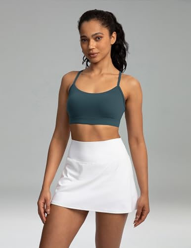 Image of Colorfulkoala Women's Dreamlux Y Back Sports Bra Low Impact Padded Workout Top with Built in Bra A-C Cups