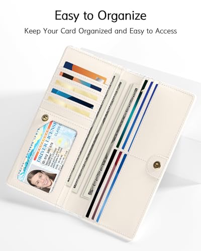 Image of Nipichsha Womens Wallet, RFID Slim Wallets for Women, Thin Ladies Credit Card Holder Purse, Cute Leather Bifold Clutch Billfold with 11 Card Slots & ID Window, Fine Cat