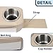 AmarinePlay Pontoon Cup Holders,Boat Seat Cup Holders for Drinks,Marine Boat Pontoon Double Drink Holder with Side Pocket,Must Have Boat Accessories White&Brown 1Pack