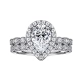 Beydodo Anillos de plata para mujer, juego de anillo de gota con circonitas puras talla 10 a 25 anillos de mujer compromiso, 17, Cubic Zirconia